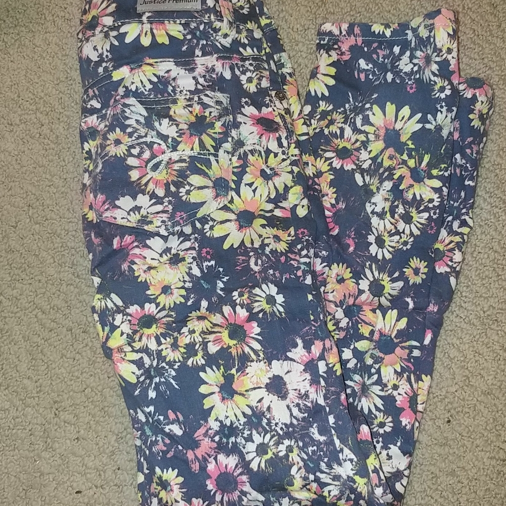 Girls Justice Premium Floral Jeans 12R